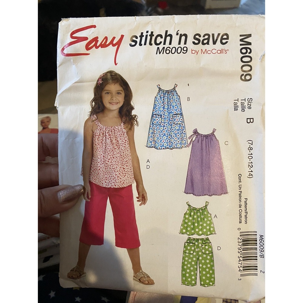 2010 McCalls Sewing Pattern M6009 Girls Top Dress Pants Size 7-14 Cut Complete